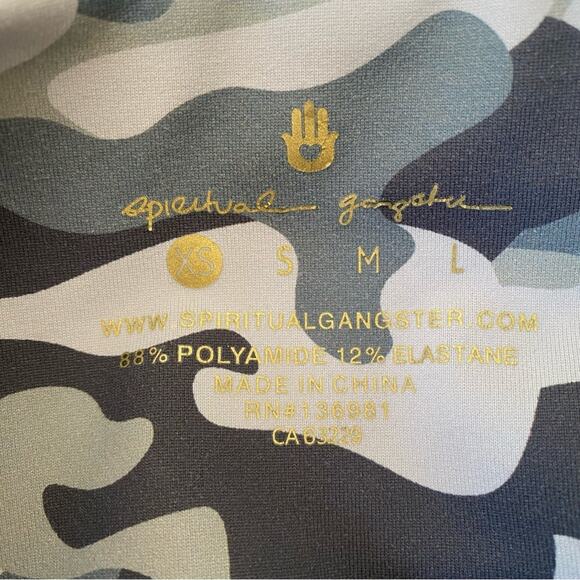 SPIRITUAL GANGSTER Camo Rainbow Stripe High Rise Compression Yoga Leggings XS - Picture 8 of 12